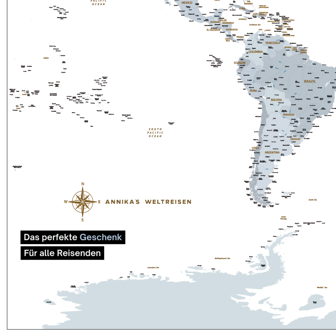 Pin Map „Arktis" - Reise Weltkarte Leinwand